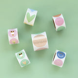 Goudfolie - Hart Roze Stickers Rond 10 st