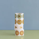 Goudfolie - Hart Roze Stickers Rond 10 st