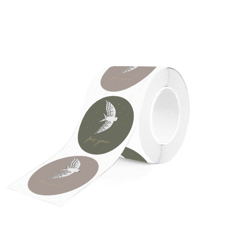 Goudfolie - Vogels For You Stickers Rond 10 st