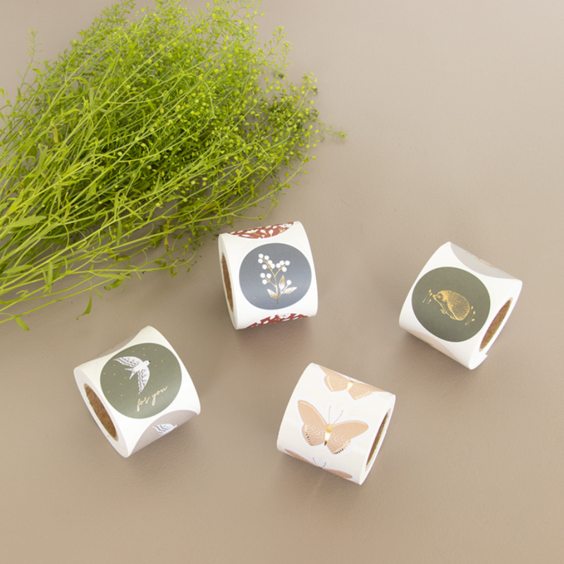 Goudfolie - Vogels For You Stickers Rond 10 st