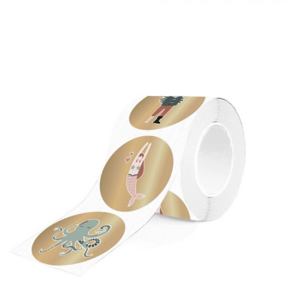Goudfolie - Zee Stickers Rond 12 st