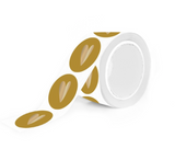 Goudfolie hart - Okergeel Stickers Rond 10 st