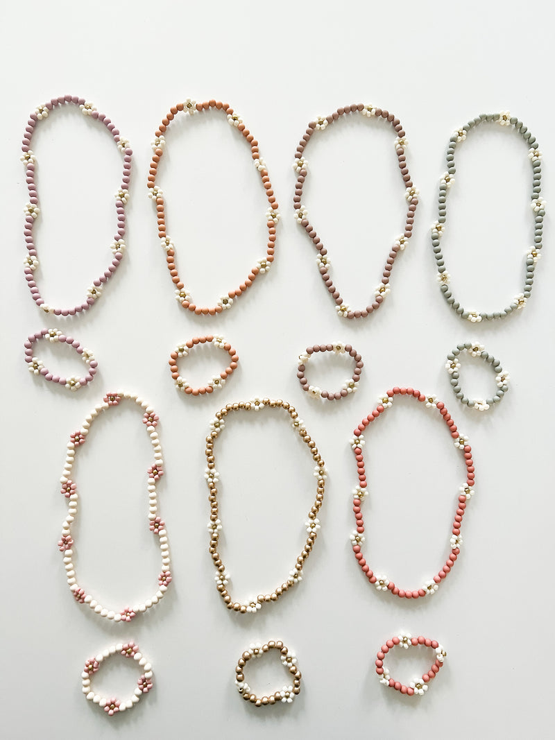 Kids Ketting + Armband Bloemen