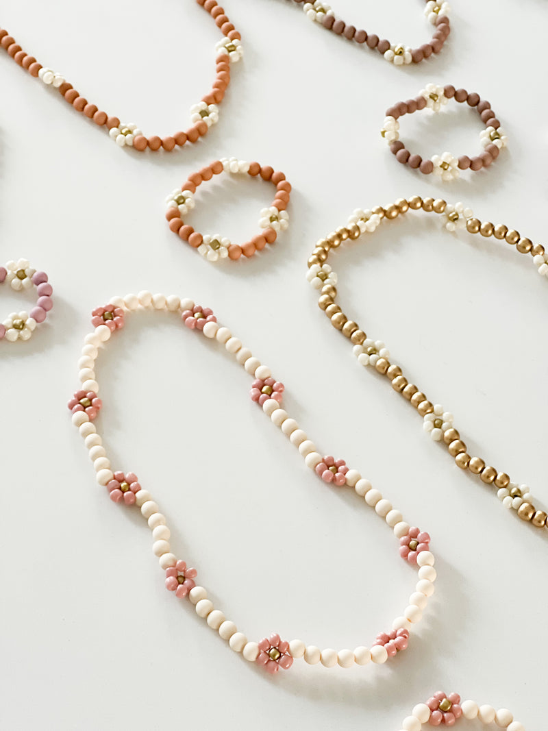 Kids Ketting + Armband Bloemen
