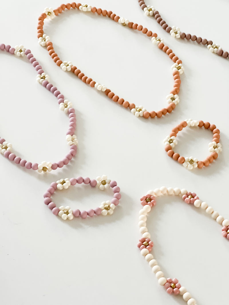 Kids Ketting + Armband Bloemen