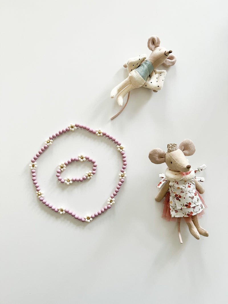 Kids Ketting + Armband Bloemen