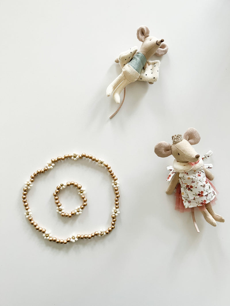 Kids Ketting + Armband Bloemen