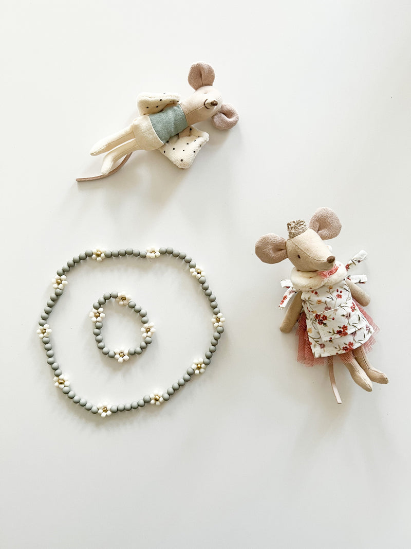 Kids Ketting + Armband Bloemen