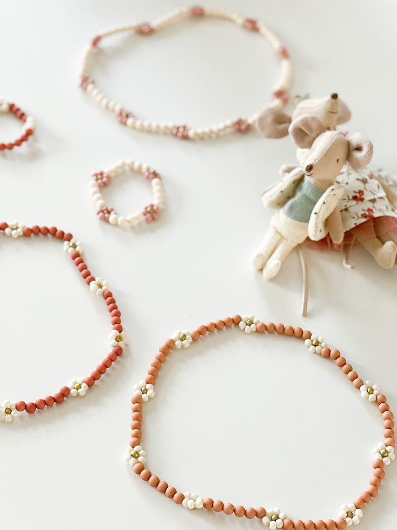 Kids Ketting + Armband Bloemen