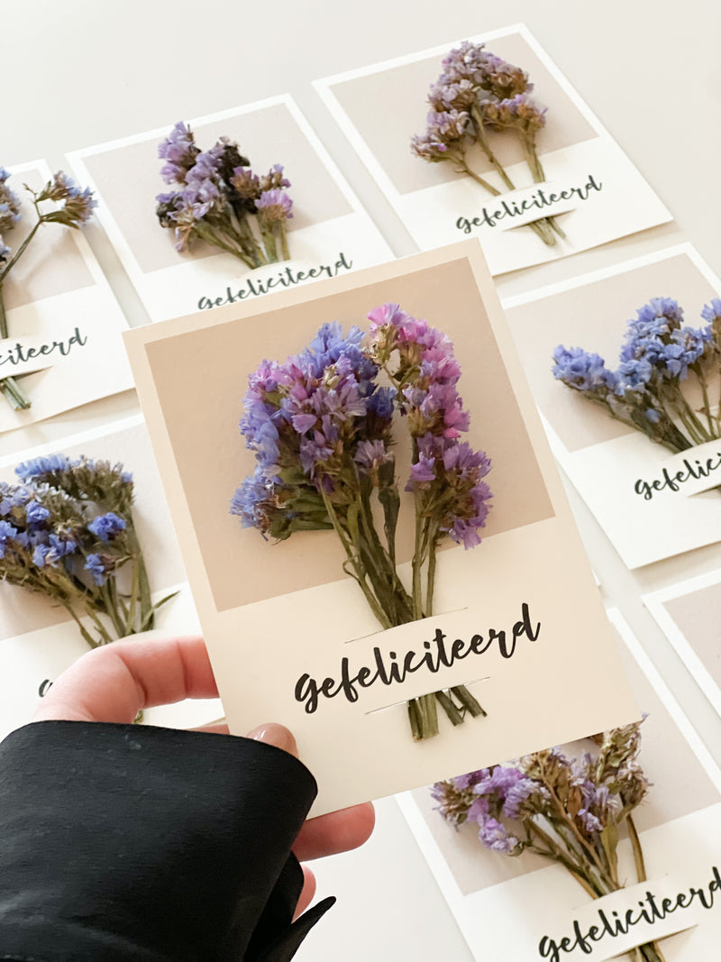 Gefeliciteerd Droogbloemkaart A6
