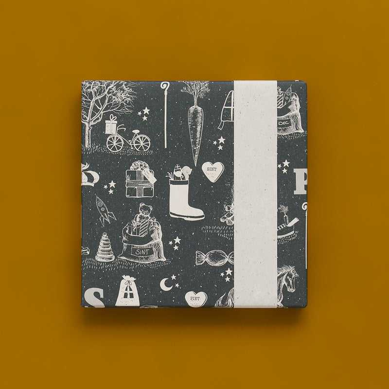 Sinterklaas - Sint Vintage Dark Blue cadeaupapier 70 x 300