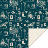 Sinterklaas - Sint Vintage Dark Blue cadeaupapier 70 x 300
