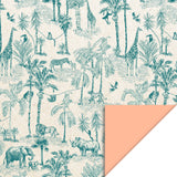 Vlakke zak XL - Vintage Jungle - Jade Blue/Peach - 27 x 34 cm - 5 st