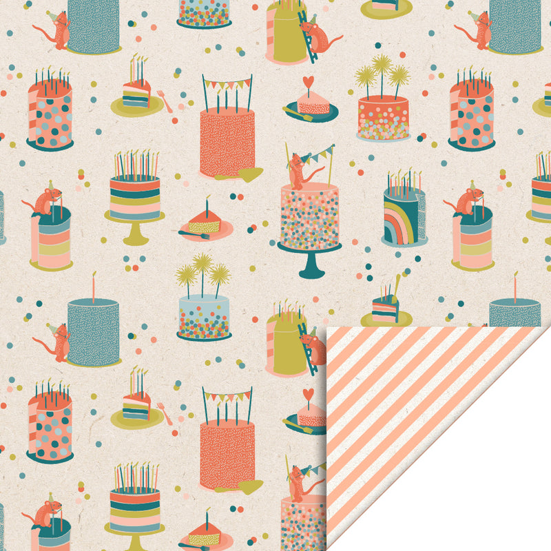 Vlakke zak M - Birthday Cake - 12 x 19 cm - 5 st