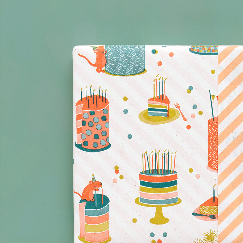 Vlakke zak M - Birthday Cake - 12 x 19 cm - 5 st