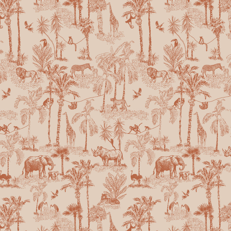 Blokbodemzak M - Vintage Jungle Cognac Inpakzakken 17x25 cm - 2 st