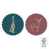 Goudfolie - Haas/Hert Rond Stickers 10 st