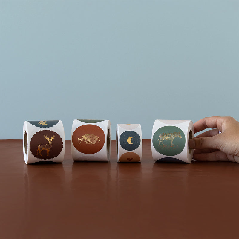 Goudfolie - Haas/Hert Rond Stickers 10 st