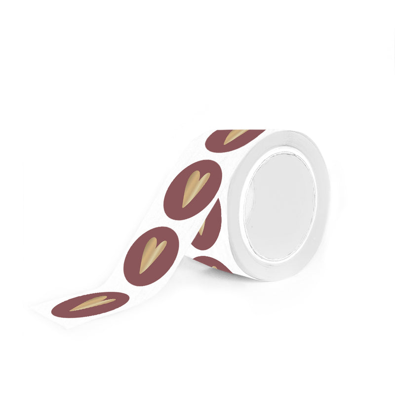 GOUDFOLIE HART - Beet Red STICKERS ROND 10 ST