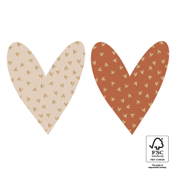 GOUDFOLIE KLEINE HARTJES - Beige roest STICKERS HARTVORM 10 ST