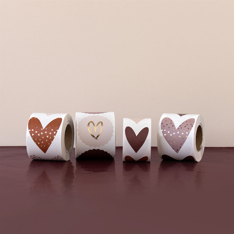 GOUDFOLIE KLEINE HARTJES - Beige roest STICKERS HARTVORM 10 ST