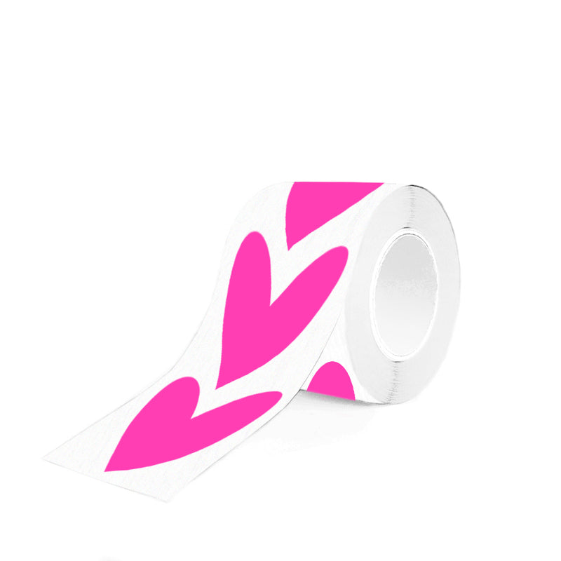 Hearts Fluor Pink Stickers 10 st