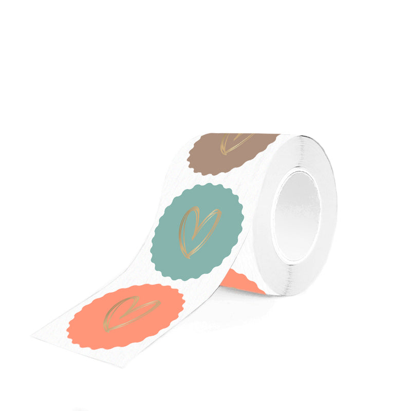 Goudfolie - Hart Faded Rond Stickers 12 st