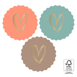 Goudfolie - Hart Faded Rond Stickers 12 st