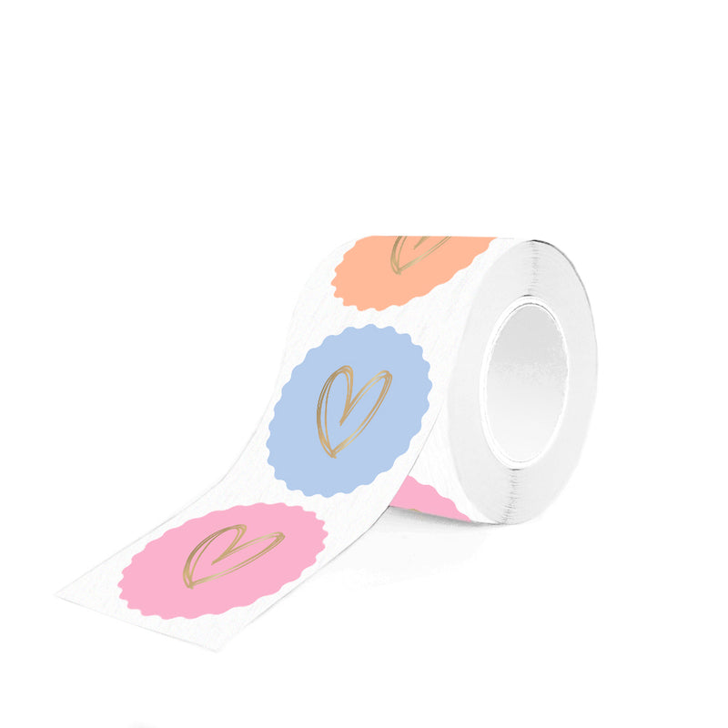 Goudfolie - Hart Sweet Rond Stickers 12 st