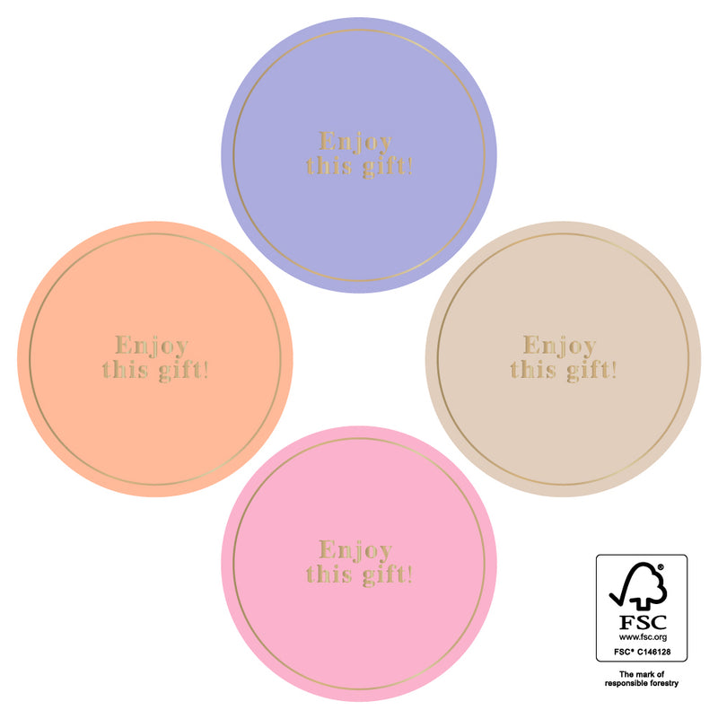 Goudfolie - Enjoy Gold/Sweet Rond Stickers 12 st