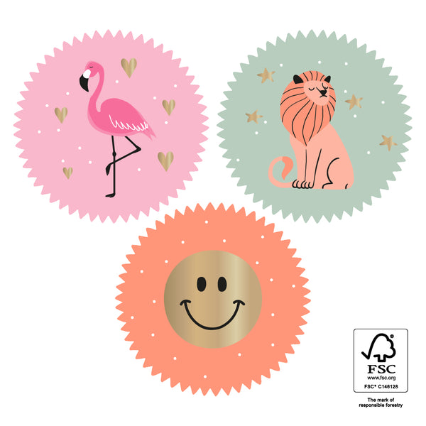 Goudfolie - Happy Stickers Rond 12 st