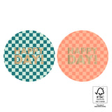 Goudfolie - Check Tekst Rond Stickers 10 st