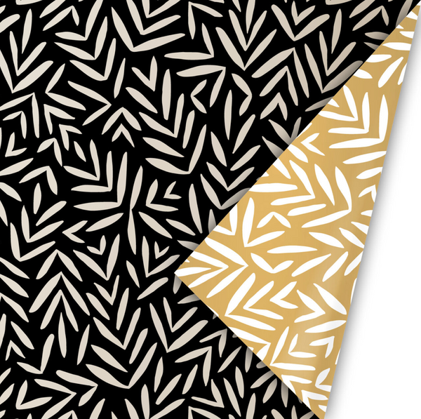 Into the Woods - Zwart/Goud Cadeaupapier  50 x 300 cm