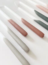 Tweelingkaars Dip Dye - White/Linnen