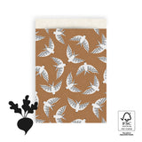 Vlakke zak L - Birds Bruin Inpakzak 17 x 25 cm - 5 st