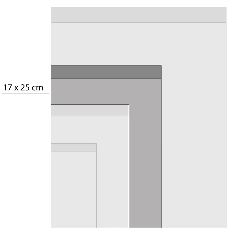Vlakke zak L - Rode streep Inpakzak 17 x 25 cm - 5 st