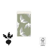 Vlakke zak S - Birds Groen Inpakzak 7 x 13 cm - 5 st