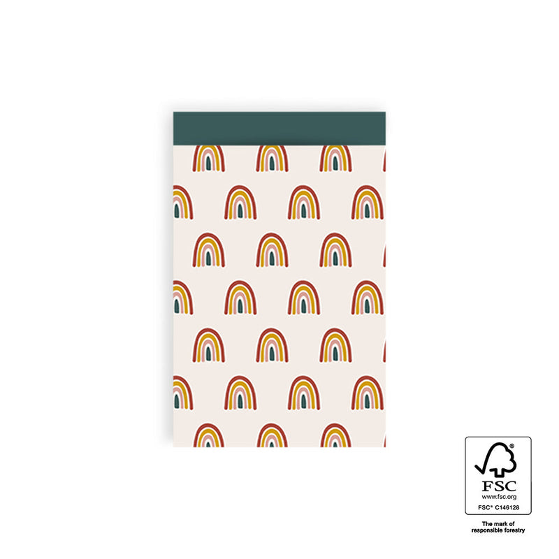 Vlakke zak M - Regenboog Inpakzak 12 x 19 cm - 5 st
