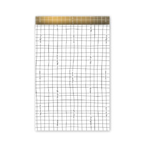 Vlakke zak M - Wit Grid Goud Inpakzak 12 x 19 cm - 5 st
